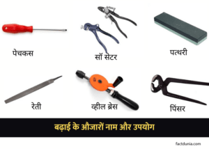 बढ़ाई के औजारों के नाम और उपयोग। Carpenter Tools name in Hindi