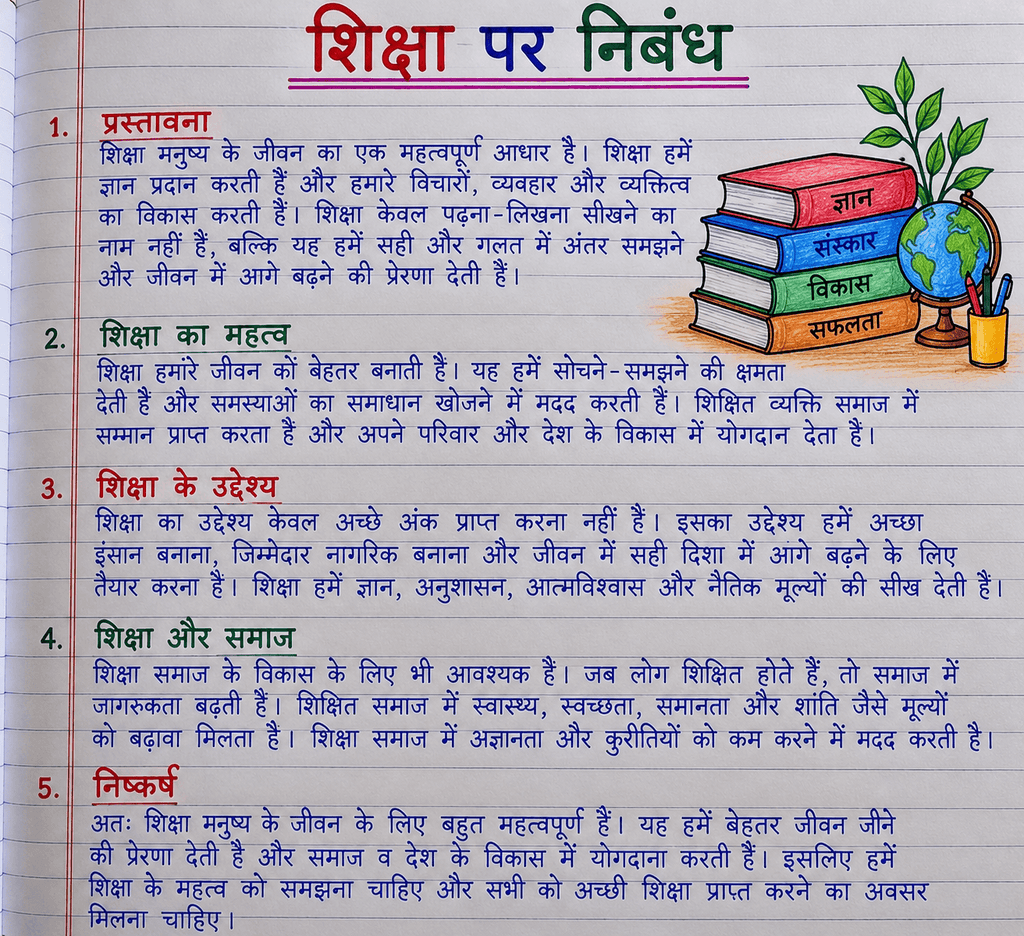 शिक्षा पर निबंध
