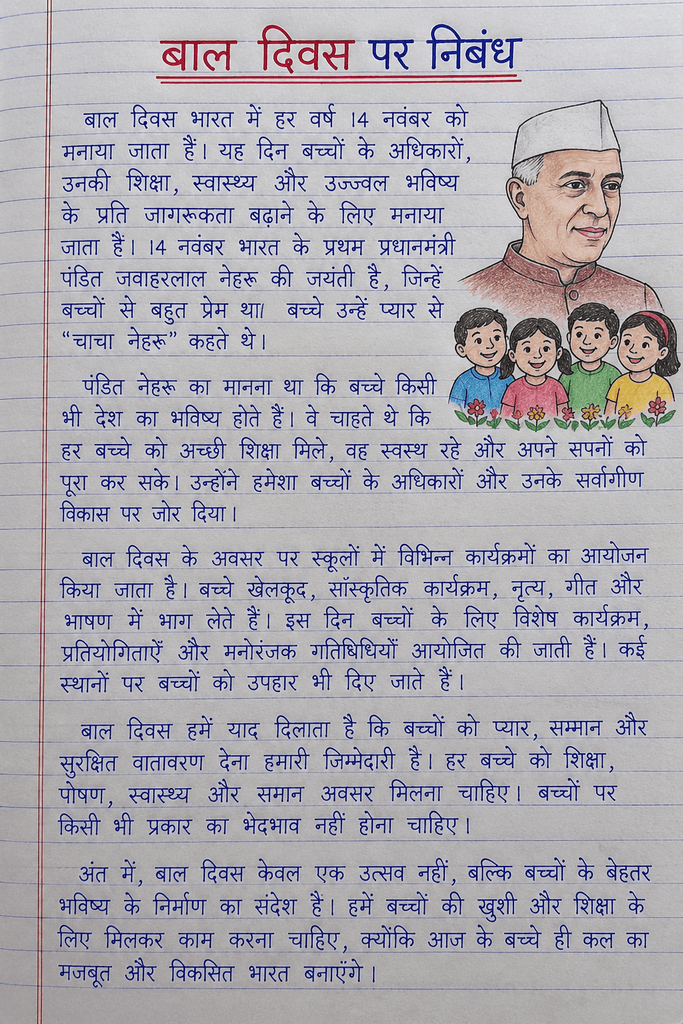 bal diwas par nibandh