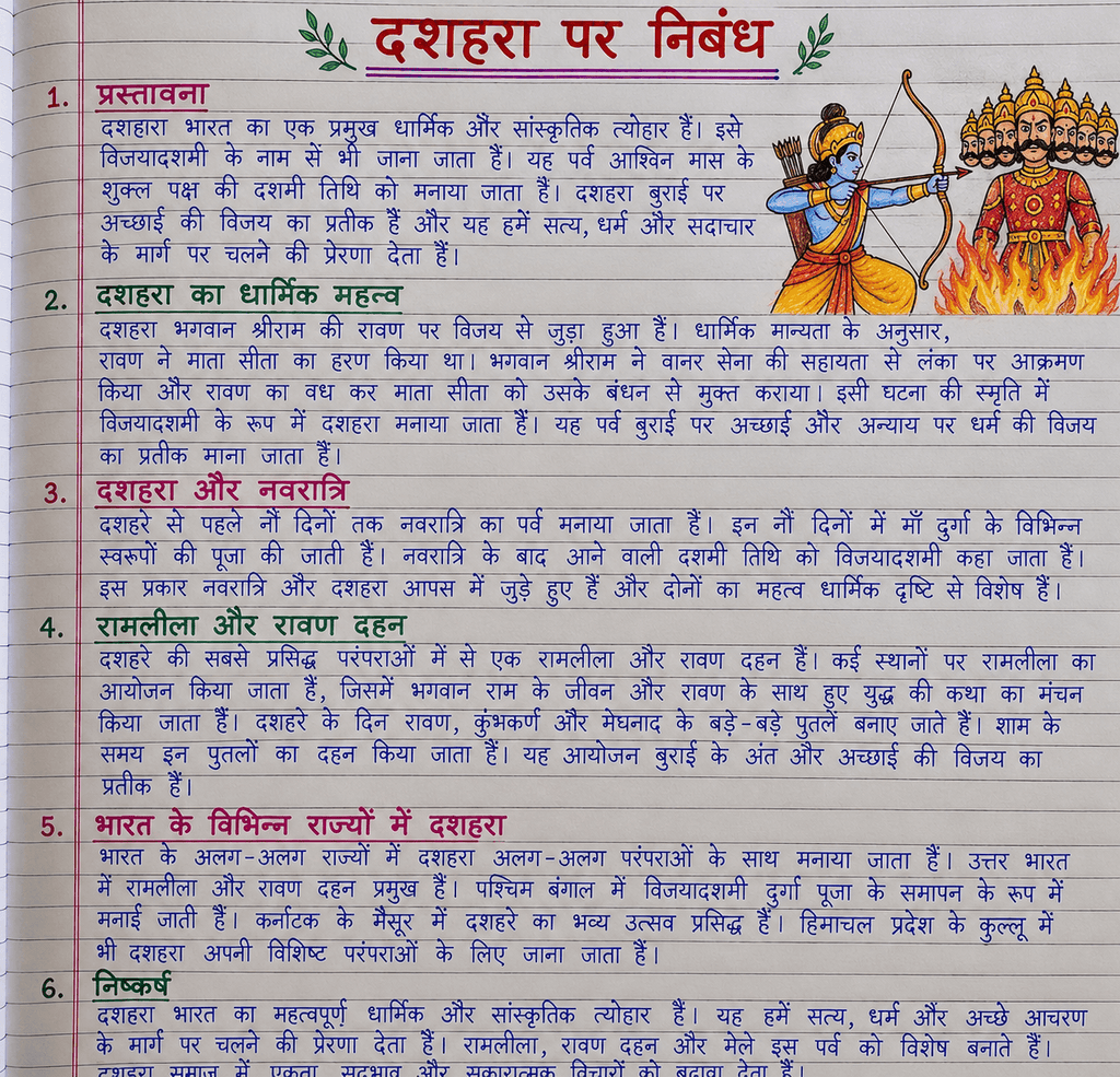 dussehra par nibandh