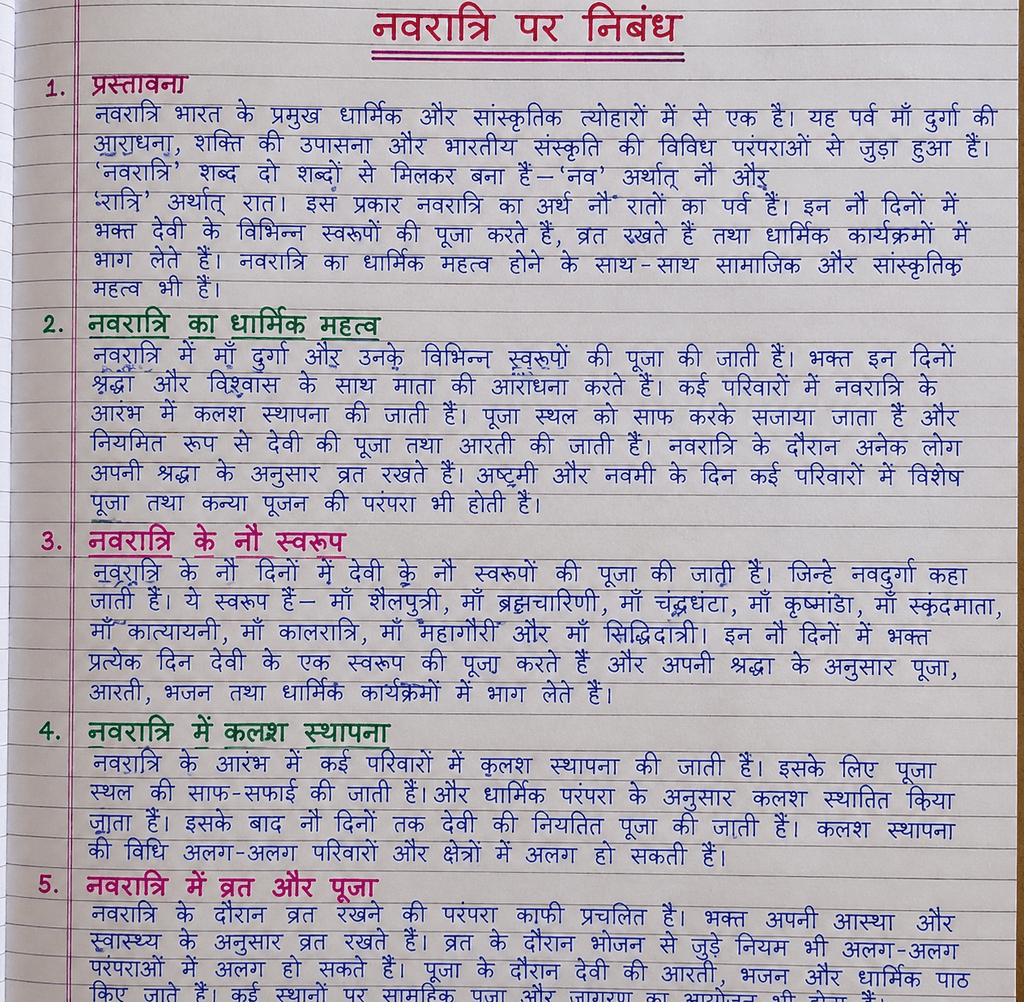 नवरात्रि पर निबंध